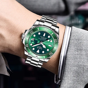 Relógio Masculino de Luxo Lige Green Submariner