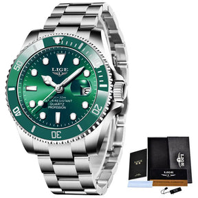 Relógio Masculino de Luxo Lige Green Submariner