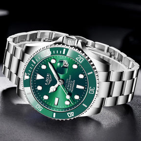 Relógio Masculino de Luxo Lige Green Submariner